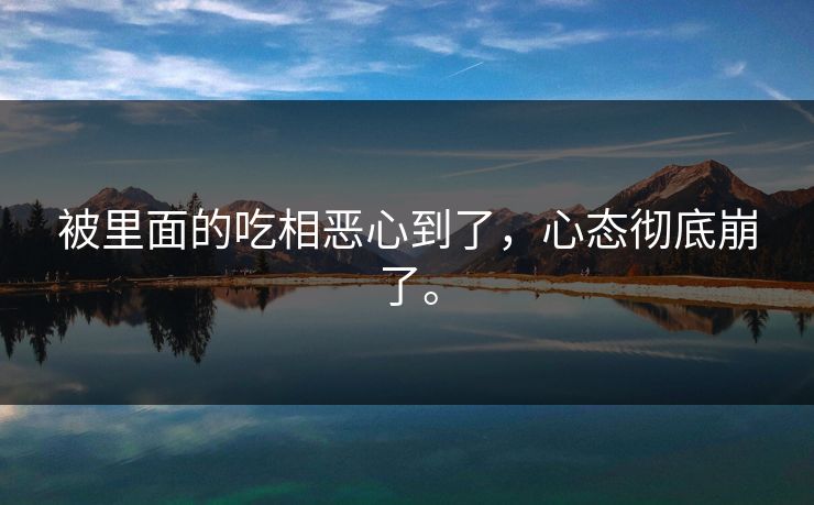 被里面的吃相恶心到了，心态彻底崩了。