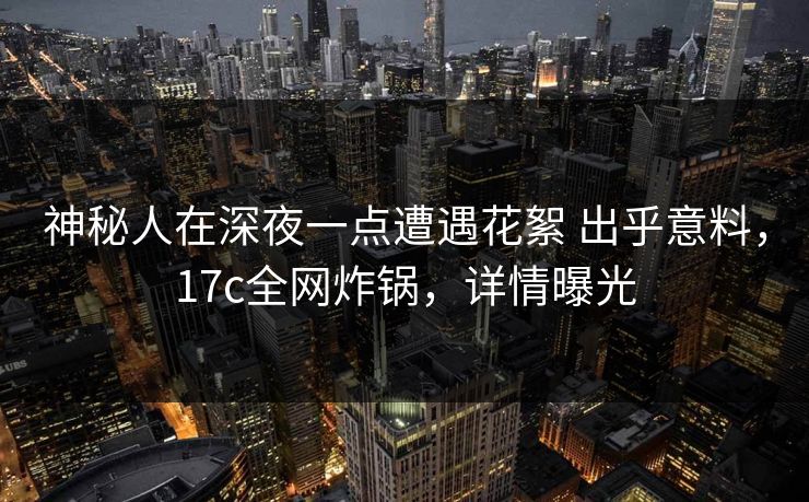 神秘人在深夜一点遭遇花絮 出乎意料，17c全网炸锅，详情曝光