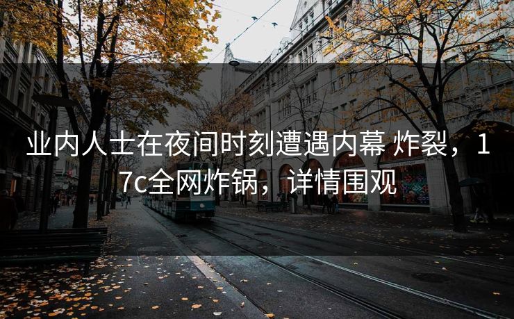 业内人士在夜间时刻遭遇内幕 炸裂，17c全网炸锅，详情围观