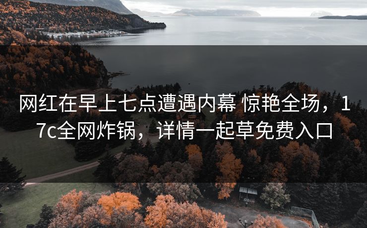 网红在早上七点遭遇内幕 惊艳全场，17c全网炸锅，详情一起草免费入口