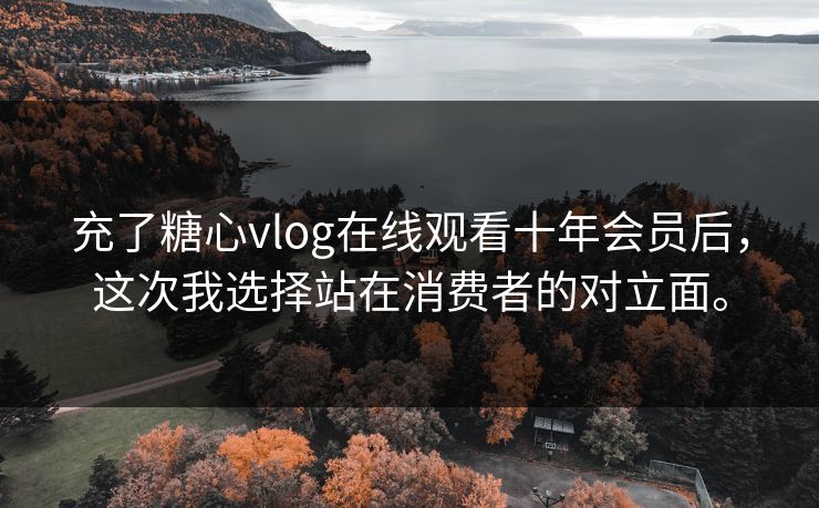 充了糖心vlog在线观看十年会员后，这次我选择站在消费者的对立面。