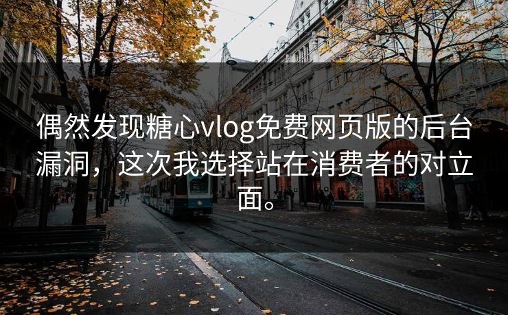 偶然发现糖心vlog免费网页版的后台漏洞，这次我选择站在消费者的对立面。