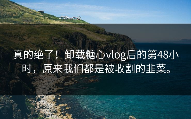真的绝了！卸载糖心vlog后的第48小时，原来我们都是被收割的韭菜。